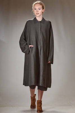 long and wide overcoat in soft linen, cashmere, cotton and silk honeycomb knit  - 227