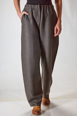 long and wide trousers in soft linen, cashmere, cotton and silk honeycomb knit  - 227