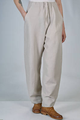 long and wide trousers in soft linen, cashmere, cotton and silk honeycomb knit  - 227