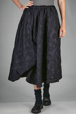 longuette wide skirt in techno polyester damask jacquard  - 157