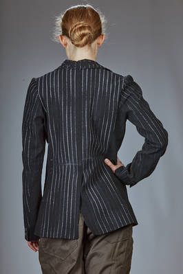 slim-fit jacket, hip-length, in shaded pinstripe silk and elastane - MARC LE BIHAN 