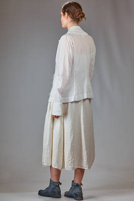 hip length jacket in washed linen crêpe and washed cotton, viscose and silk voile. - MARC LE BIHAN 