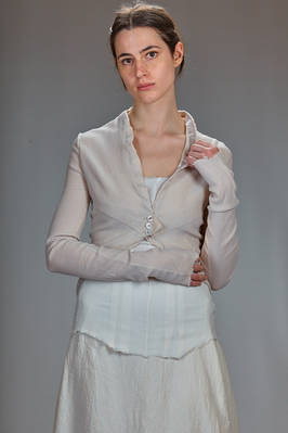 hip-length slim fit jacket in stretch crêpe of polyamide, silk and elastane - MARC LE BIHAN 