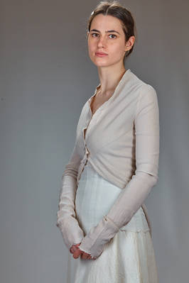 hip-length slim fit jacket in stretch crêpe of polyamide, silk and elastane - MARC LE BIHAN 