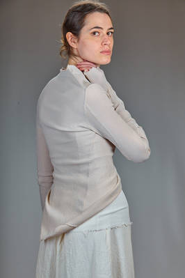 hip-length slim fit jacket in stretch crêpe of polyamide, silk and elastane - MARC LE BIHAN 