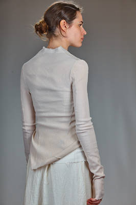 hip-length slim fit jacket in stretch crêpe of polyamide, silk and elastane - MARC LE BIHAN 