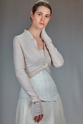 hip-length slim fit jacket in stretch crêpe of polyamide, silk and elastane - MARC LE BIHAN 