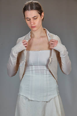 hip-length slim fit jacket in stretch crêpe of polyamide, silk and elastane - MARC LE BIHAN 