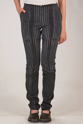 slim-fit trousers in tone-on-tone pinstripe silk and elastane  - 163