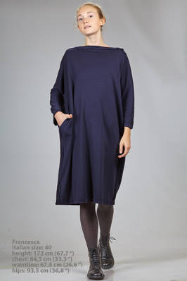 wide, longuette dress in washed wool jersey  - 195