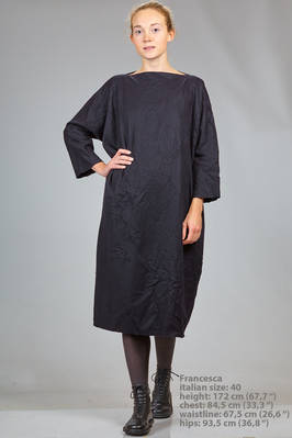 wide longuette dress in washed wool flannel  - 195