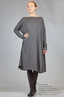 wide longuette dress in melange wool stockinette stitch  - 195