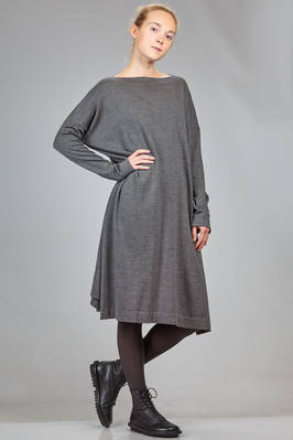 abito longuette, ampio, in maglia rasata di lana melange - DANIELA GREGIS 