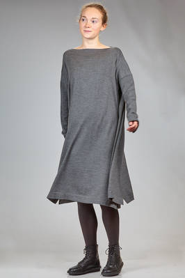 abito longuette, ampio, in maglia rasata di lana melange - DANIELA GREGIS 