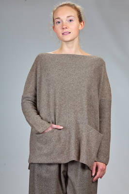 long sweater in melange yak stockinette stitch  - 195