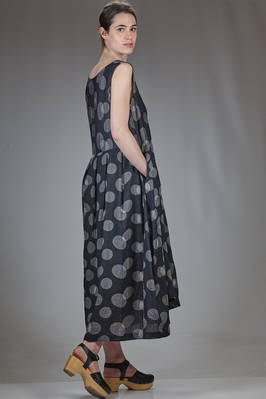 long and wide dress, in gauze doubled with Japanese textile paper, cupro and nylon with polka dots - SHU MORIYAMA 