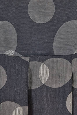 long and wide dress, in gauze doubled with Japanese textile paper, cupro and nylon with polka dots - SHU MORIYAMA 