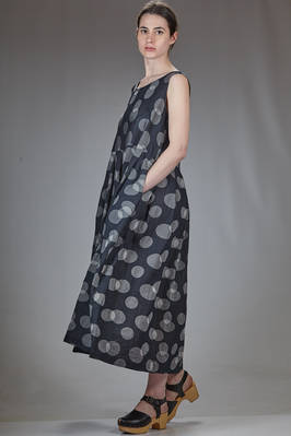 long and wide dress, in gauze doubled with Japanese textile paper, cupro and nylon with polka dots - SHU MORIYAMA 