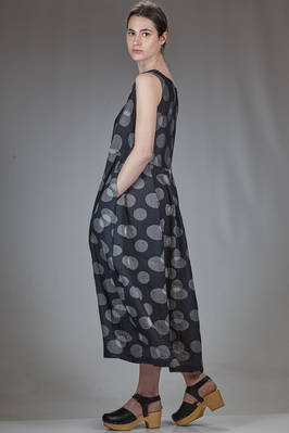 long and wide dress, in gauze doubled with Japanese textile paper, cupro and nylon with polka dots - SHU MORIYAMA 