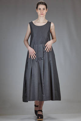 long and wide dress in cotton satin  - 123