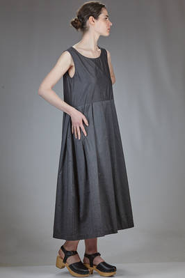 long and wide dress in cotton satin - SHU MORIYAMA 