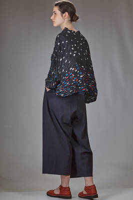 pantalone ampio in crêpe di cotone lavato - SHU MORIYAMA 