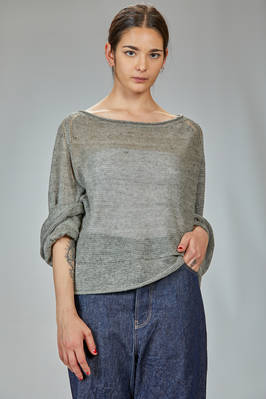 wide hip-length sweater, in linen knit  - 161