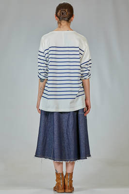 t-shirt lunga e ampia in jersey di cotone con riga orizzontale - FORME D' EXPRESSION 