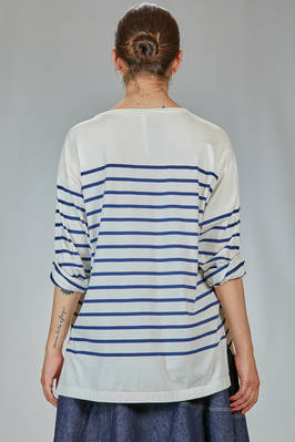 t-shirt lunga e ampia in jersey di cotone con riga orizzontale - FORME D' EXPRESSION 