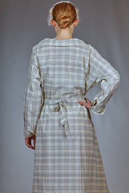 abito longuette in tela di cotone lavato con check a camiceria - FORME D' EXPRESSION 