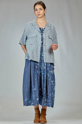 camicia ampia, al fianco, in tela fiammata di lino lavato - FORME D' EXPRESSION 