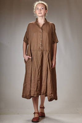 longuette dress, wide, in soft washed linen canvas  - 370