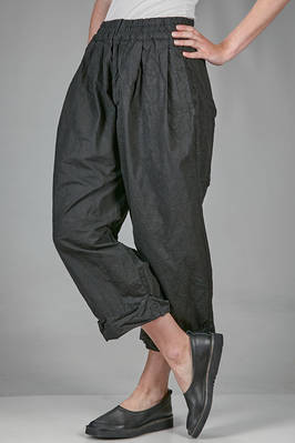 pantalone ampio in tela compatta di cotone lavato - ALBUM DI FAMIGLIA 