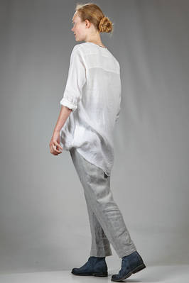 camicia lunga e ampia in voile di cotone e ramié sovratinti - ATELIER SUPPAN 
