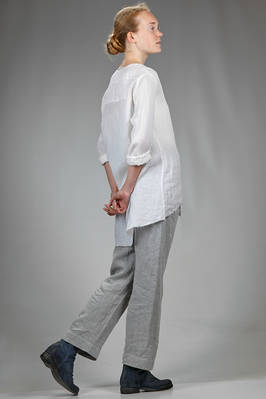 camicia lunga e ampia in voile di cotone e ramié sovratinti - ATELIER SUPPAN 