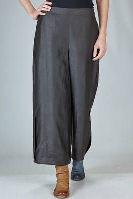 straight and wide trousers in antibacterial silk worked in clay  - 372