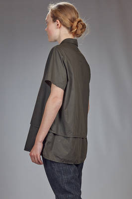 camicia al fianco in popeline di cotone ed elastan lavato e doppiato - AEQUAMENTE 