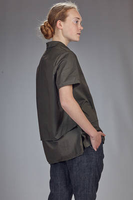 camicia al fianco in popeline di cotone ed elastan lavato e doppiato - AEQUAMENTE 
