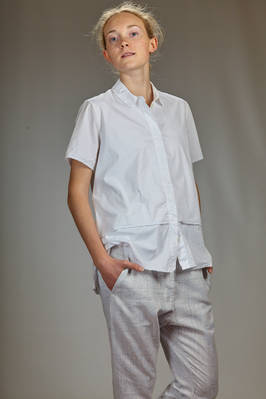 camicia al fianco in popeline di cotone ed elastan lavato e doppiato - AEQUAMENTE 