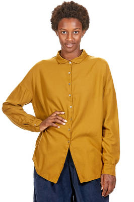 long and wide shirt in super soft viscose and cotton twill  - 370