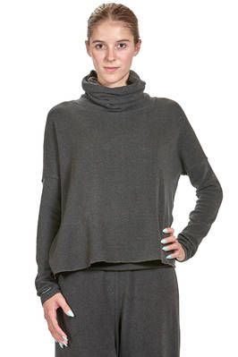 wide sweater at the hip in very soft jersey of cotton, acrylic and elastane  - 370