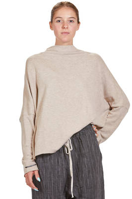 wide sweater at the hip in very soft jersey of cotton, acrylic and elastane  - 370