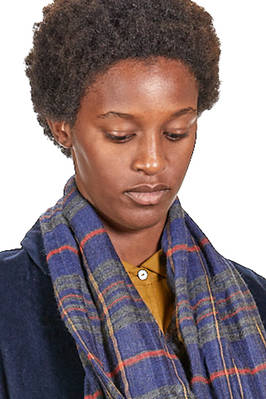 long and wide scarf in cashmere tartan  - 370