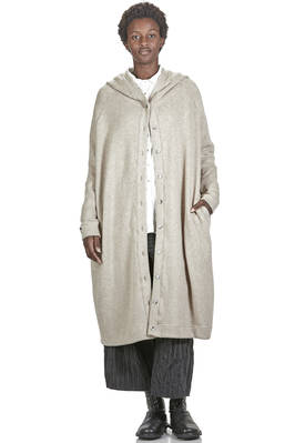 long coat in knitted cotton, acrylic and elastane  - 370