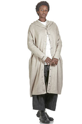 cappotto lungo in maglia melange di cotone, acrilico ed elastan - ALBUM DI FAMIGLIA 
