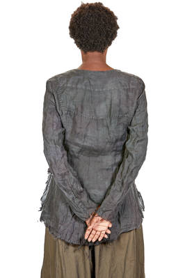 giacca/camicia lunga e sfiancata in garza di ramié e cotone - ATELIER SUPPAN 