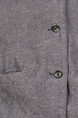 cappotto sotto al ginocchio in micro-pied de poul ad effetto denim di lana e lino - ATELIER SUPPAN 