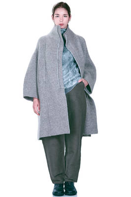 cappotto sotto al ginocchio in maglia doppiata di lana, poliammide, yak, mohair ed elastan melange - BOBOUTIC 
