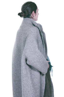 cappotto sotto al ginocchio in maglia doppiata di lana, poliammide, yak, mohair ed elastan melange - BOBOUTIC 