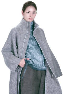 cappotto sotto al ginocchio in maglia doppiata di lana, poliammide, yak, mohair ed elastan melange - BOBOUTIC 